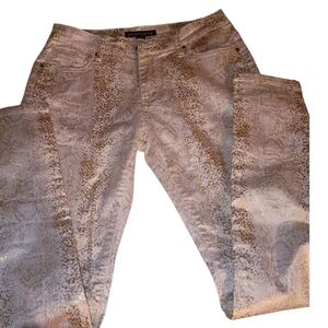 Boston Proper Gold And White Snake Print Skinny Jeans Size 2 Nwot